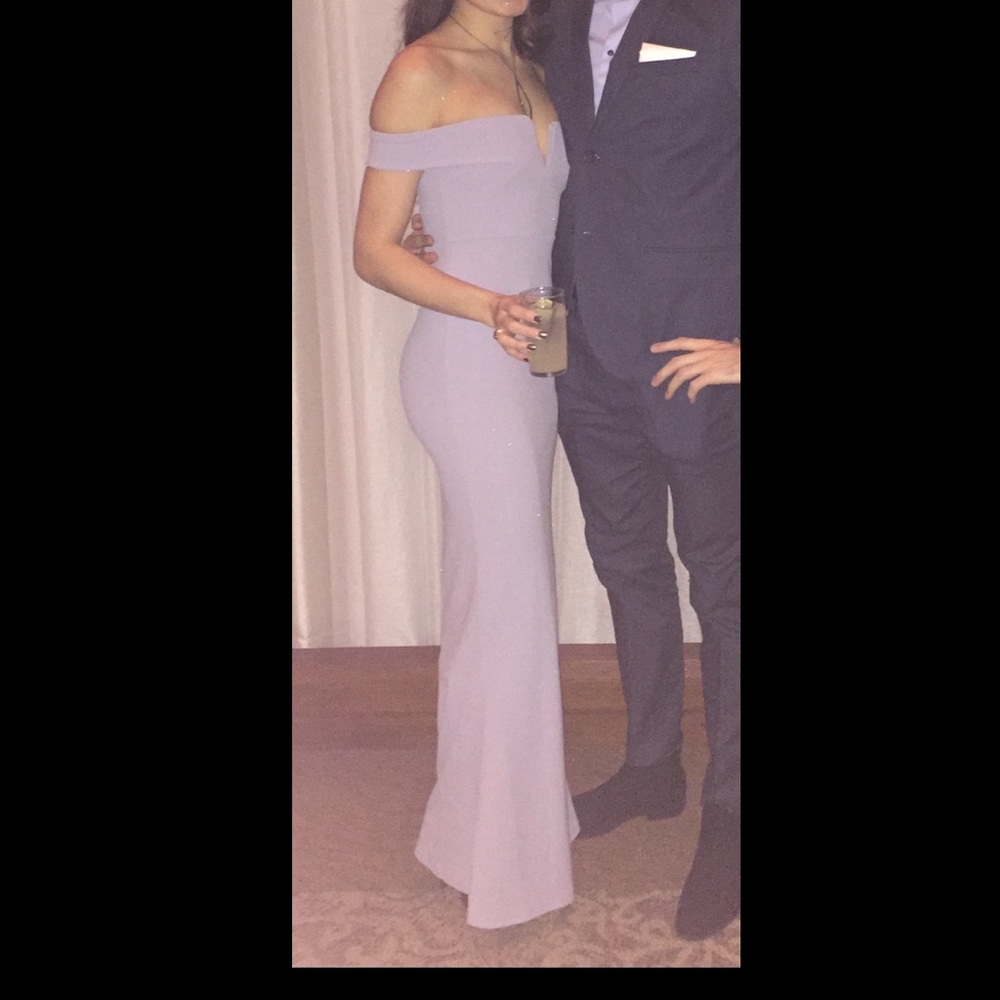 Lavender Bardot Gown - Misguided